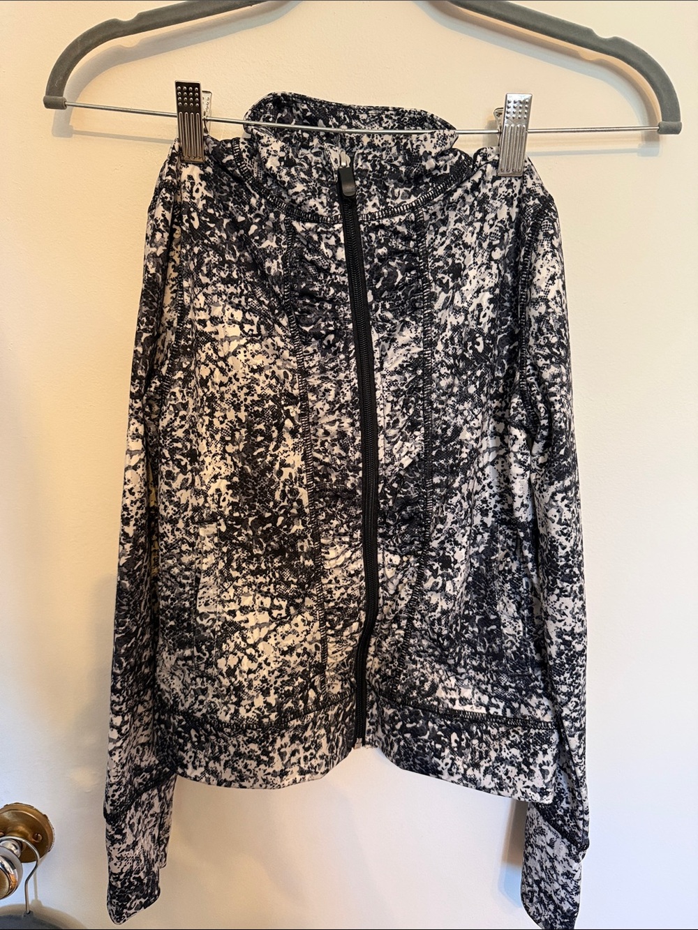 Danskin Black & White Marbled Zip Hoodie for Kids